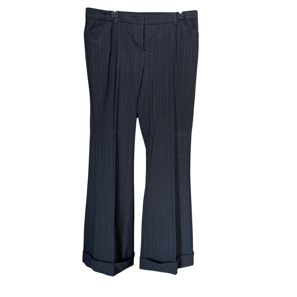 Express Design Studio Editor Cuffed Pants - Size 12/Pin Stripe